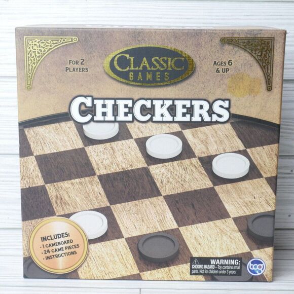 Classic Games Checkers For 2 Players Ages 6+ And Instructions 2020 NEW - Picture 1 of 6
